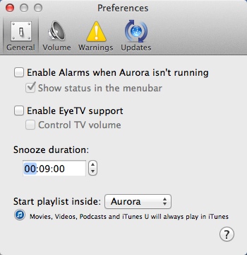 Aurora 5.0 : Program Preferences
