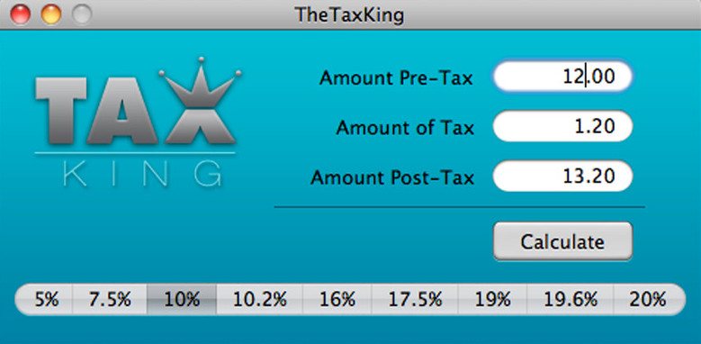 The Tax King 1.0 : Main window