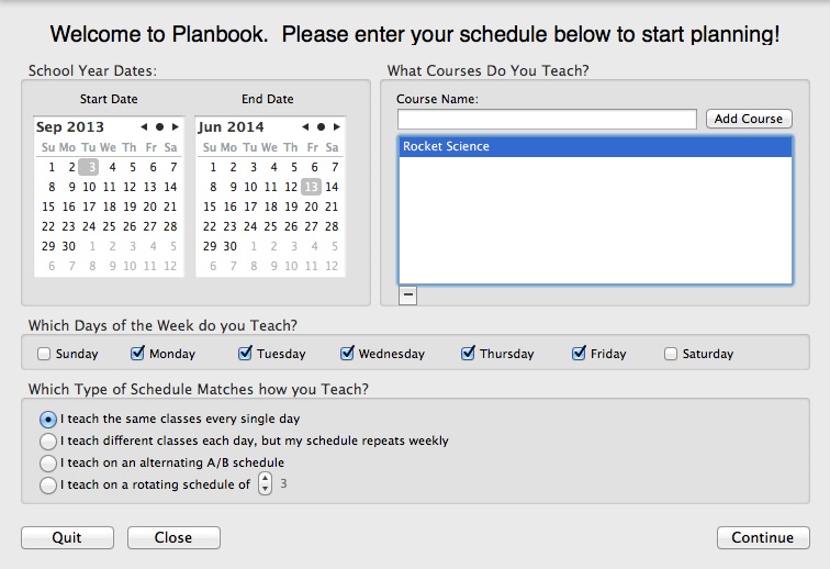 Planbook 4.2 : Schedule