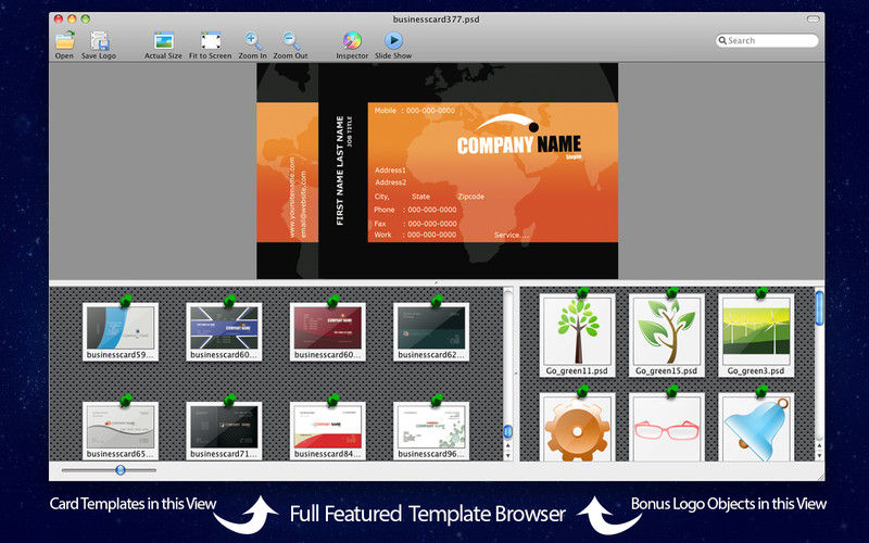 Business Card Maven PSD Templates for Adobe Photoshop Pack 4 - With Logos 1.2 : Main window