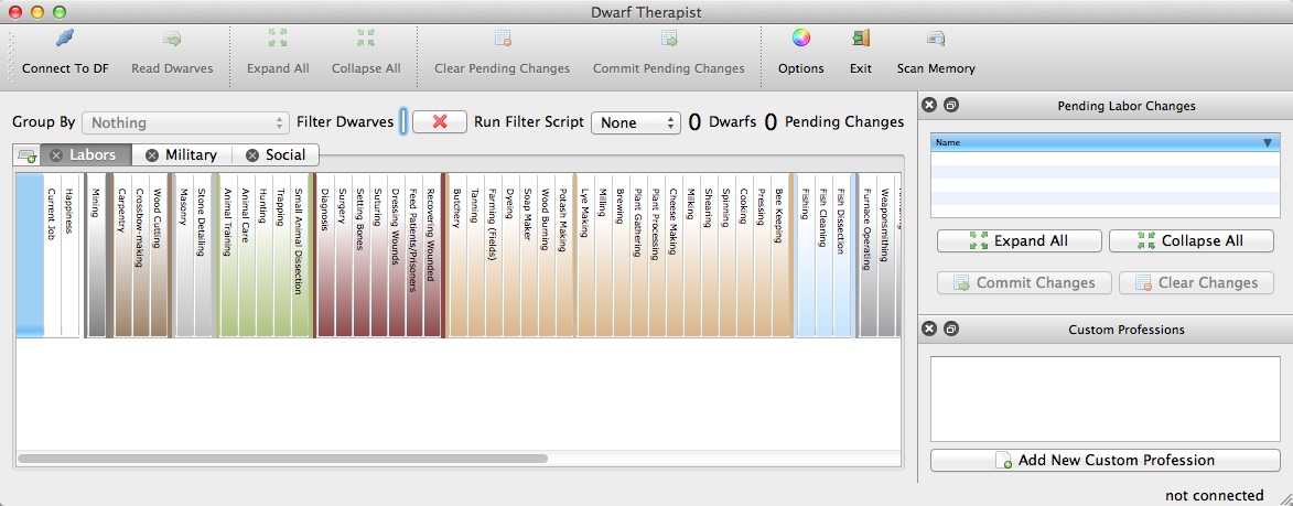 Dwarf Therapist 0.6 beta : Main window