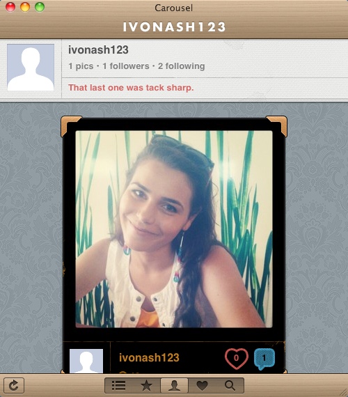 Carousel - The best way to experience Instagram on your desktop : Checking Personal Profile