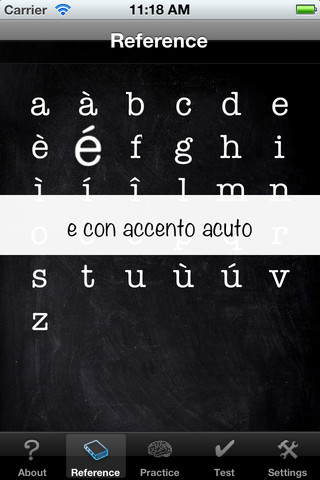 Italian Alphabet 1.5 : Main window