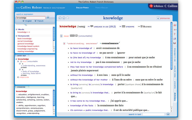 The Collins-Robert French Dictionary : The Collins-Robert French Dictionary screenshot