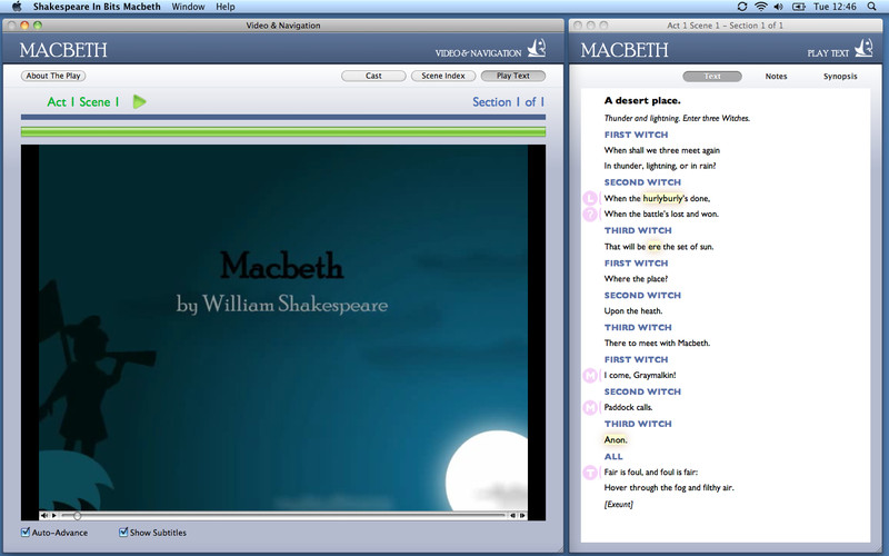 Shakespeare In Bits Macbeth 1.0 : Shakespeare In Bits Macbeth screenshot