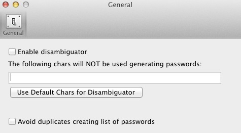Password Creator 1.1 : Settings