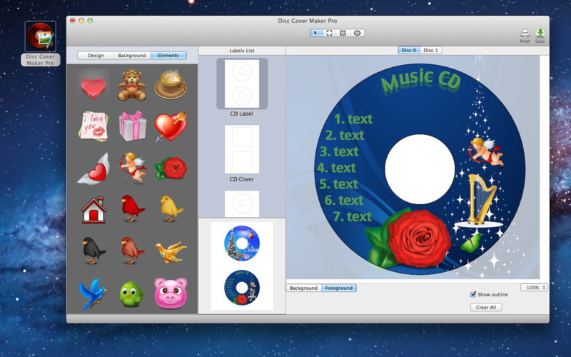 Disc Cover Maker Pro 2.0 : Disc Cover Maker Pro screenshot