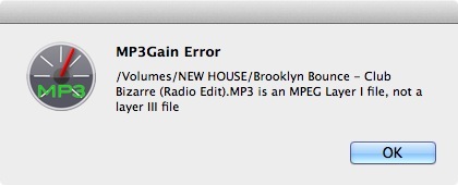 MP3Gain Express 1.0 : Error Window