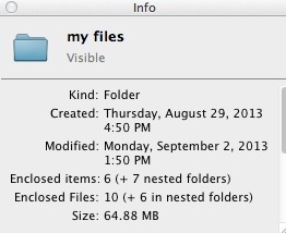 Hide Folders 6.2 : Folder Info