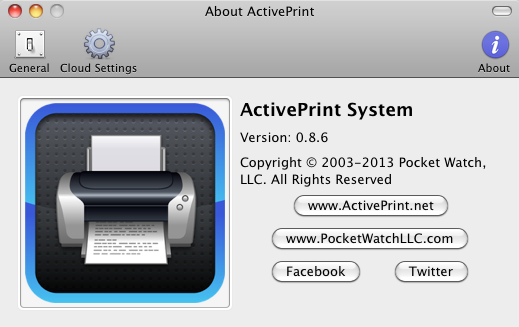 Active Print System 0.8 beta : Main window