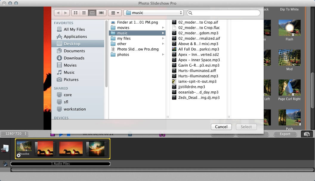Photo Slideshow Pro 2.1 : Importing Audio Files