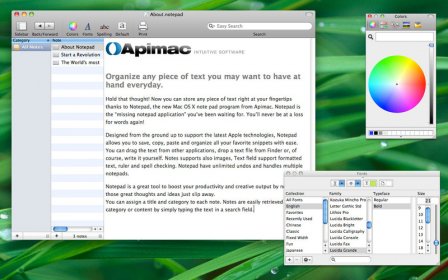 Apimac Notepad screenshot