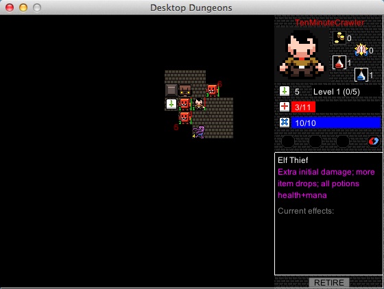 Desktop Dungeons 0.2 beta : Main window