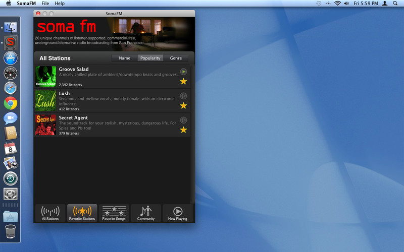 SomaFM Radio Player 1.1 : SomaFM Radio Player screenshot