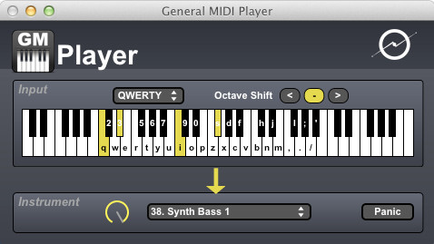 General MIDI Player 1.2 : Main window