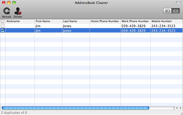 AddressBook Cleaner 2.6 : Main Window