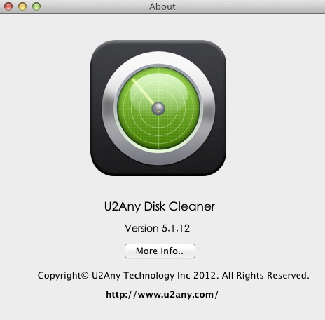 U2Any Disk Cleaner 5.1 : About window