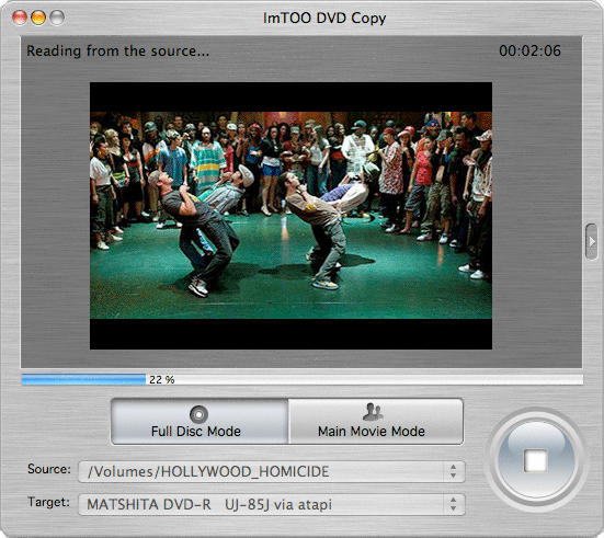 ImTOO DVD Copy 3.0 : Main window