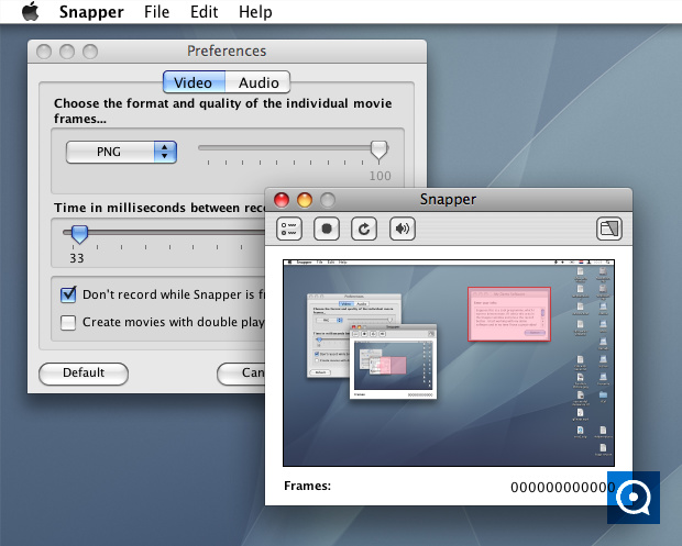 Snapper Screen Recorder 2.2 : Main window