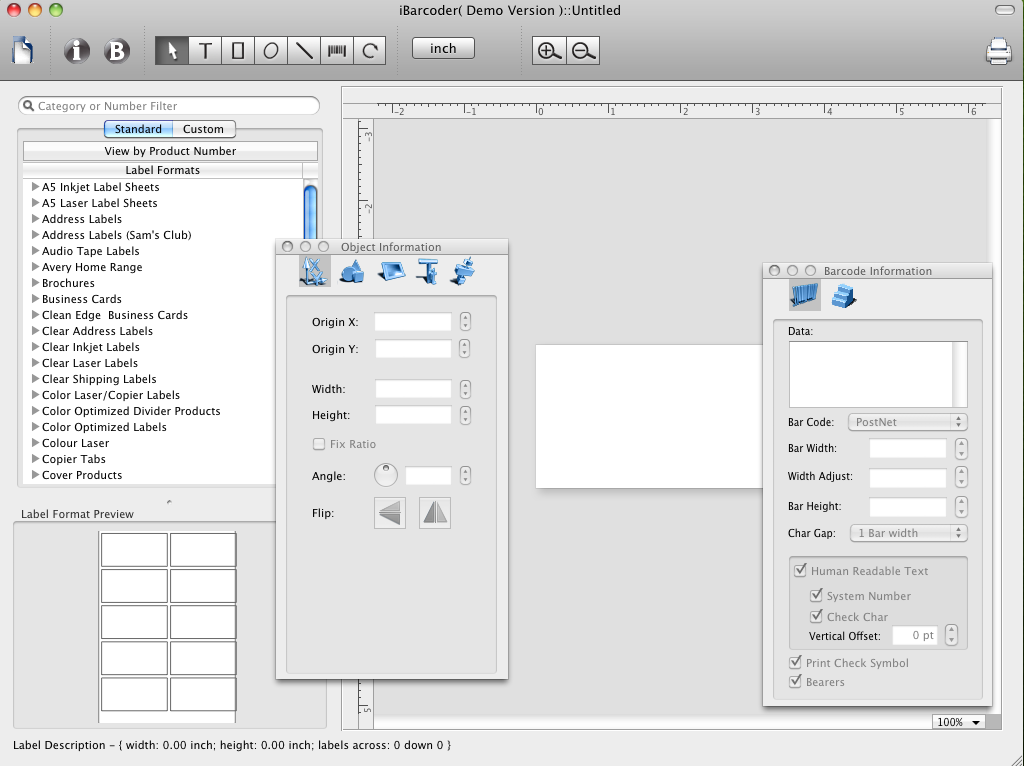 iBarcoder 3.3 : Main Window + Action Toolbars v 3.3