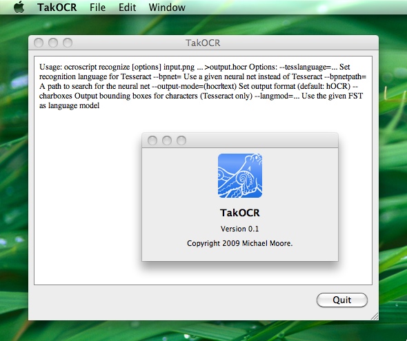 TakOCR 0.1 : Main window