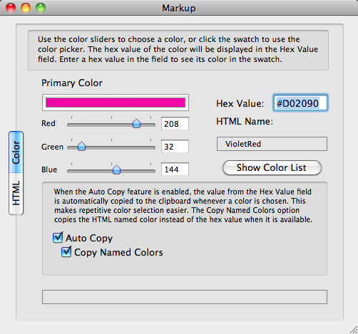 Markup 1.0 : Color picker