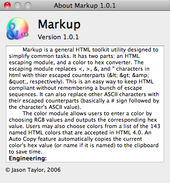 Markup 1.0 : Program version