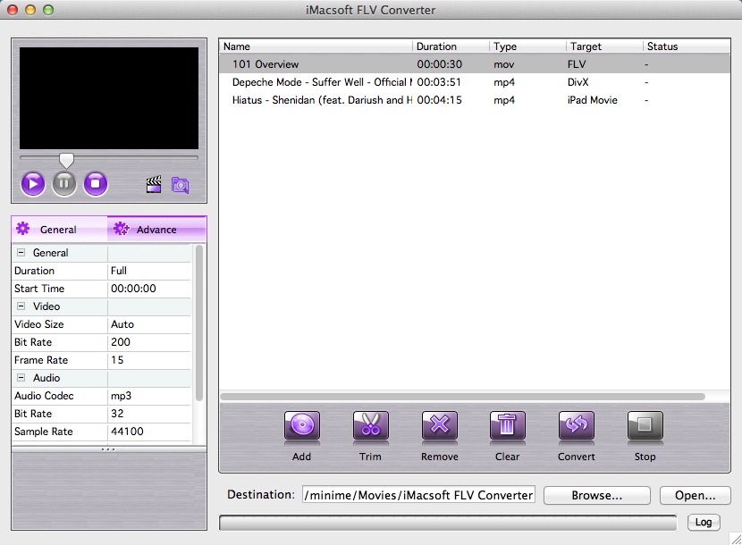iMacsoft FLV Converter 2.9 : Configuring Advanced Output Settings