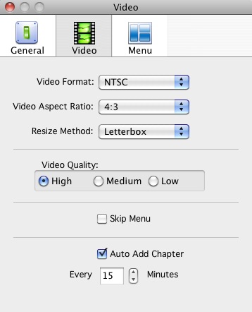 3herosoft DVD Creator 3.5 : Video settings