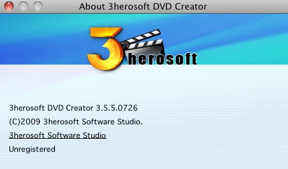 3herosoft DVD Creator 3.5 : About window