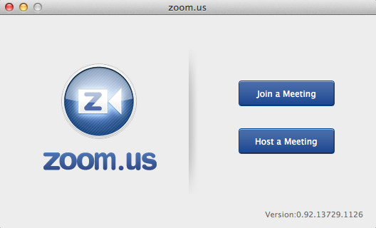 zoom.us 0.9 : Main window