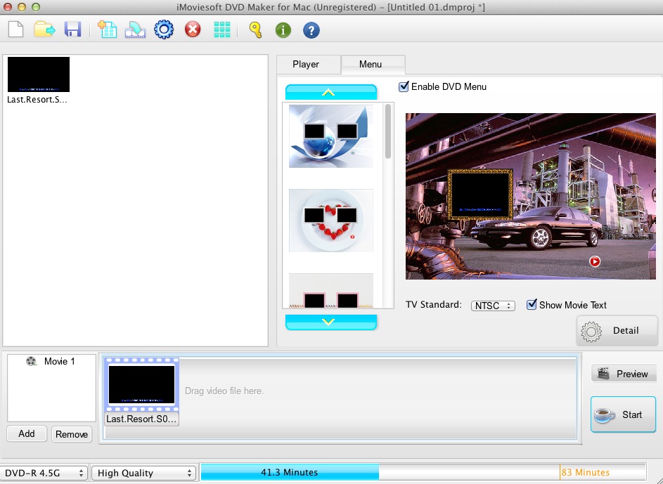 iMoviesoft DVD Maker 1.0 : Main window