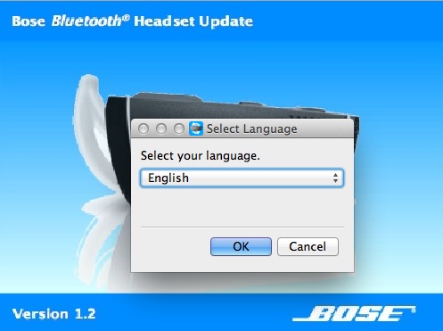 Bose BT Headset Update 1.2 : Main Window