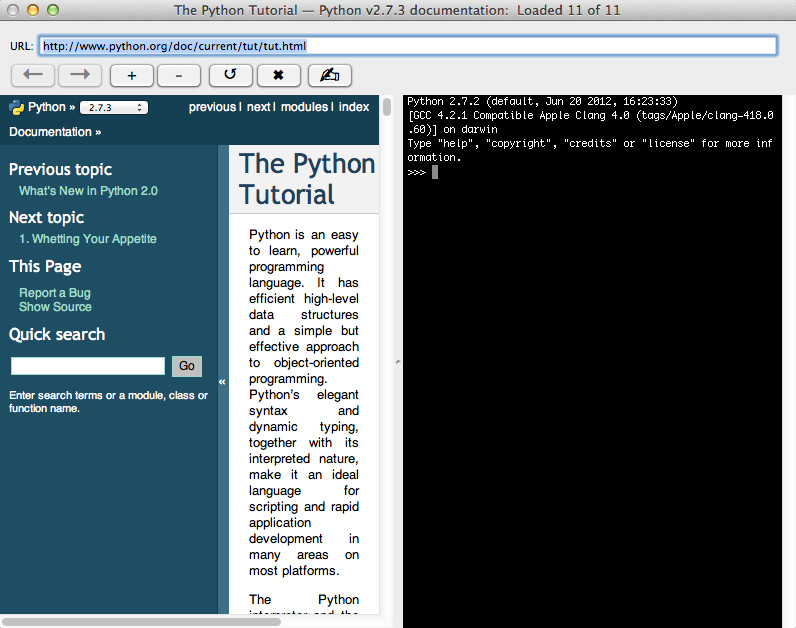 Learn Python 1.0 : Main window