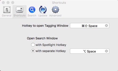 Tags 2.5 : Preferences Window