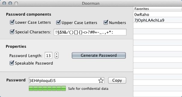 Doorman : Generating Speakable Password