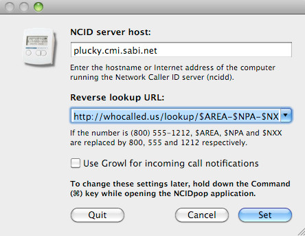 NCIDpop 0.9 : Lookup window