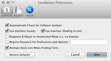 FontDoctor 8.4 : Program Preferences