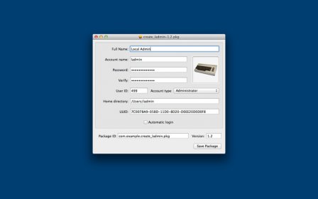 CreateUserPkg screenshot
