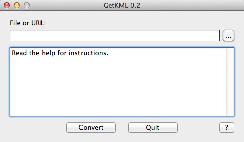 GetKML 0.2 : Main window
