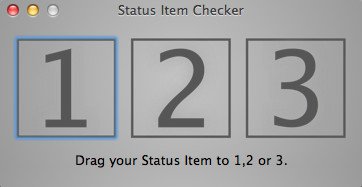 Status Item Checker 1.1 : Main window