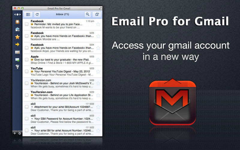Email Pro for Gmail 2.0 : Main View