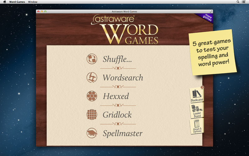 Astraware Word Games 1.1 : Main View