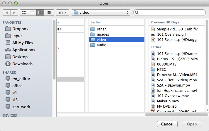 AimOne Video Splitter 1.0 : Selecting Input File