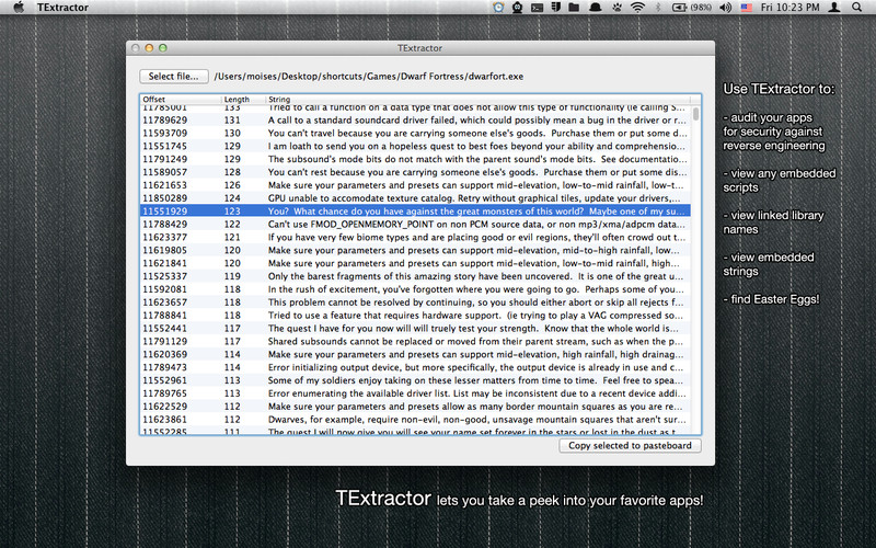TExtractor 1.1 : Main View