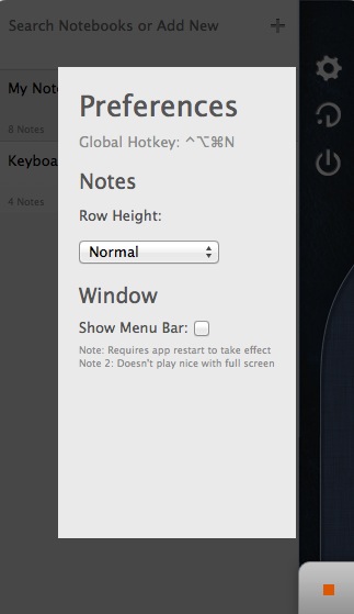 Noteworthy+ 1.1 : Preferences
