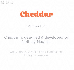 Cheddar 1.0 : About window