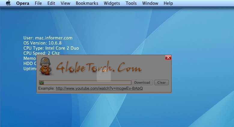 Globetorch downloader! 2.0 : Main window