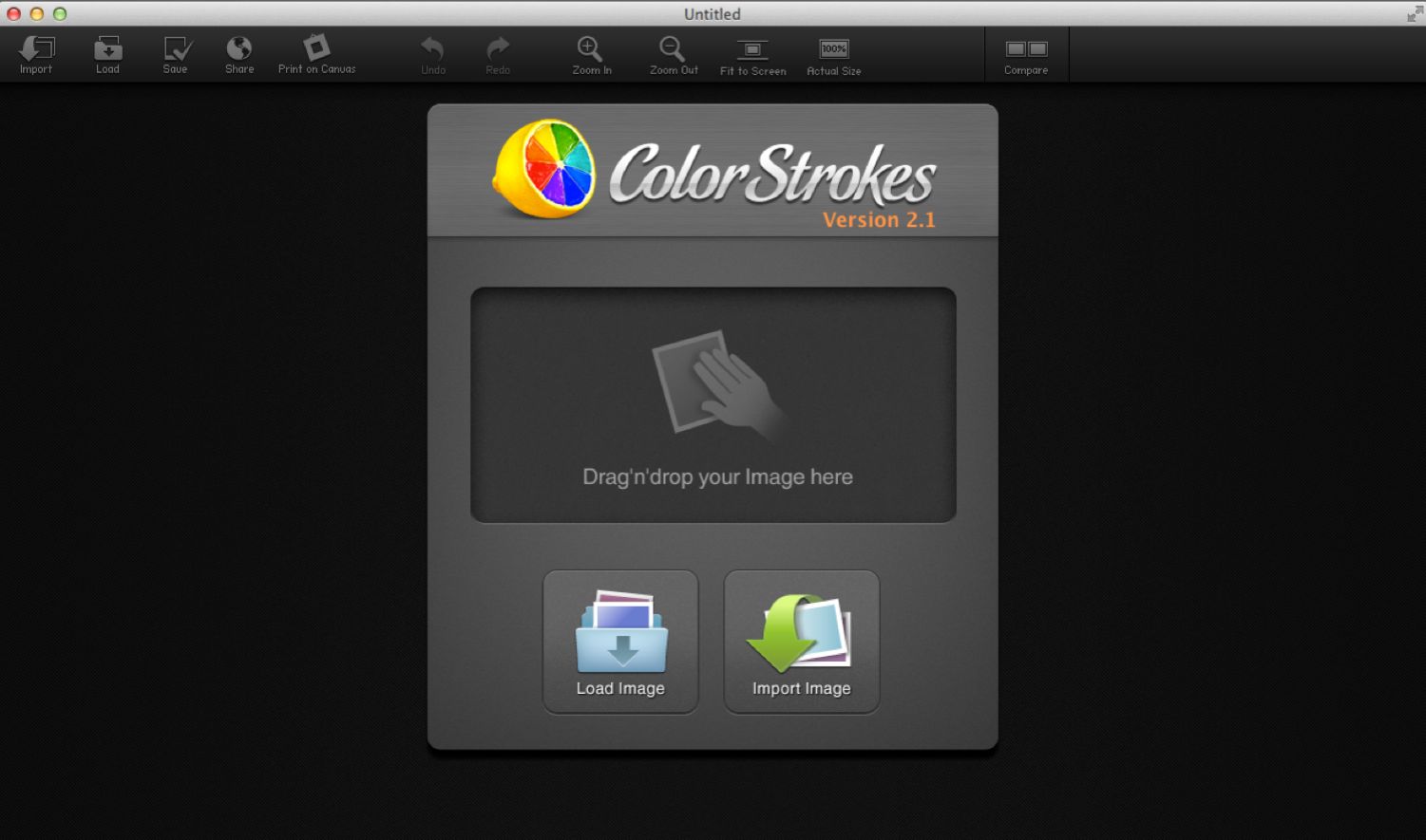 ColorStrokes 2.1 : Initial Screen