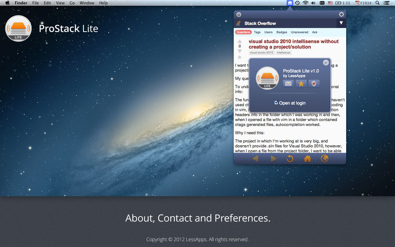 ProStack Lite 1.0 : ProStack Lite screenshot